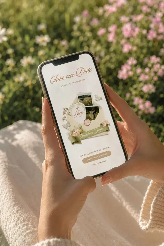 Wildflower Save The Date Wedding Website Template On Phone_55e185d3 Ec09 4ae9 A2f8 Deea34409e57
